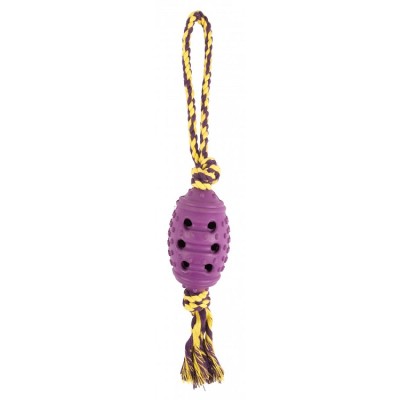 Pet Brands Rubber Ball And Rope Loop Dog Toy
